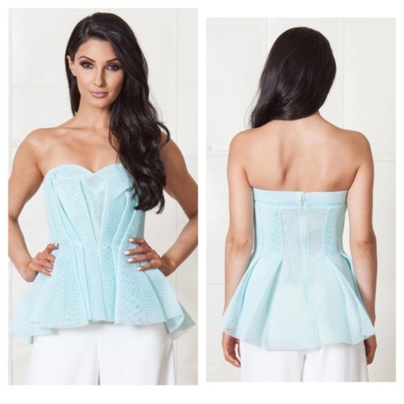 Asilio Tops - ASILIO Light Up the Sky Corset blue strapless